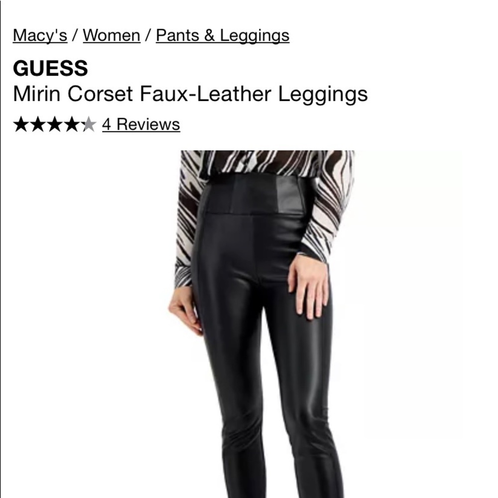 Size XL GUESS women’s faux leather leggings